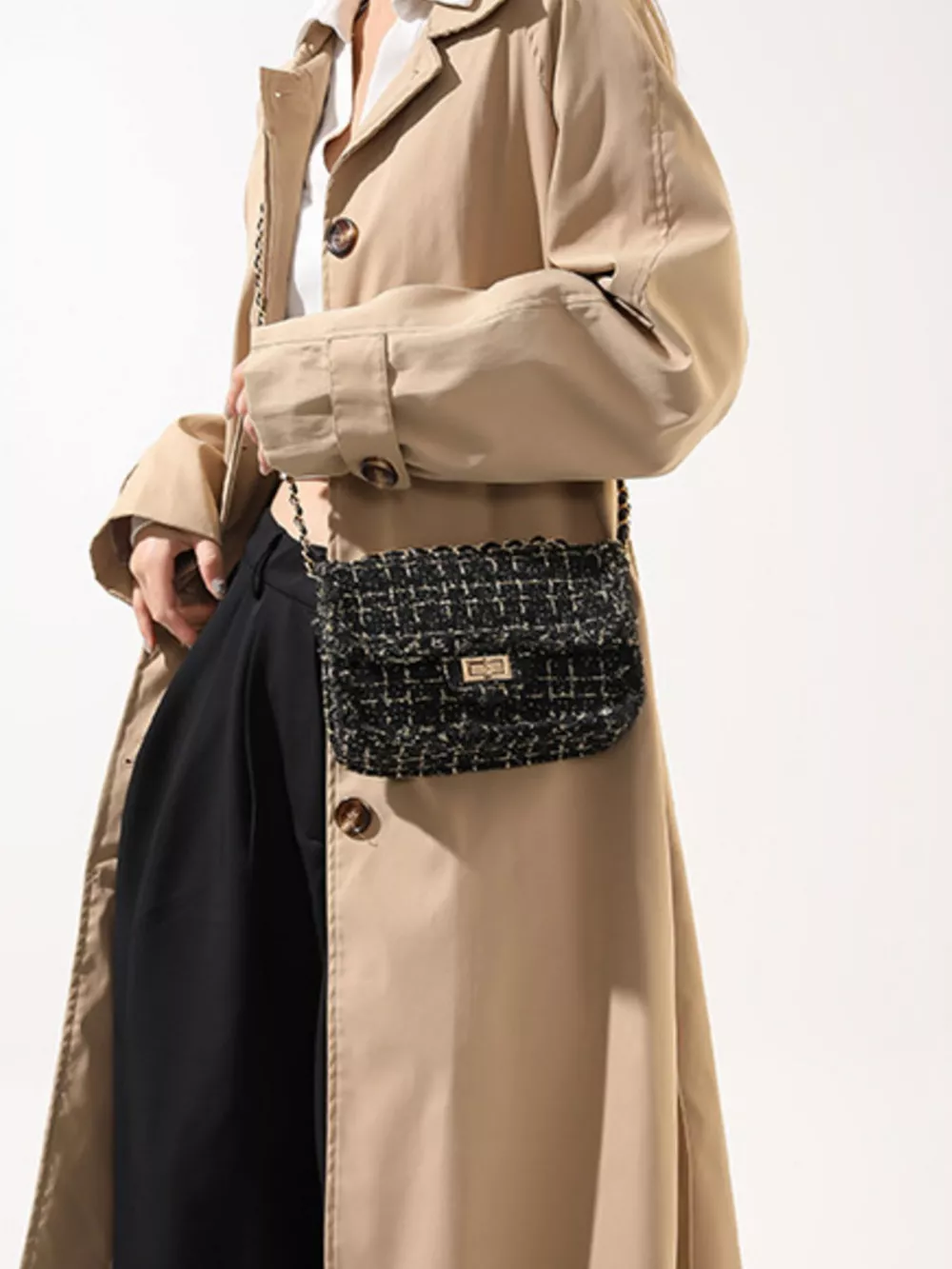 Tweed Flap Crossbody Bag, image 5
