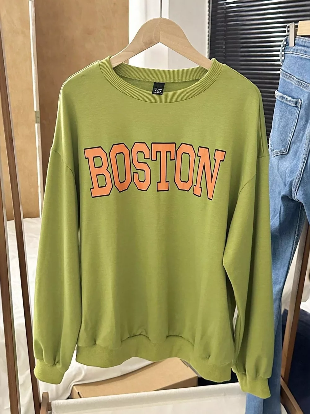Boston Graphic Oversized Crewneck Sweatshirt, image 2