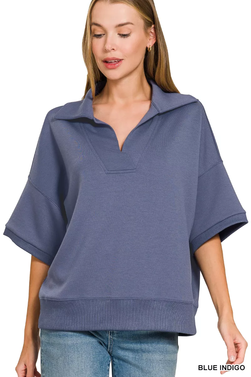 Scuba Collared Short Sleeve Pullover