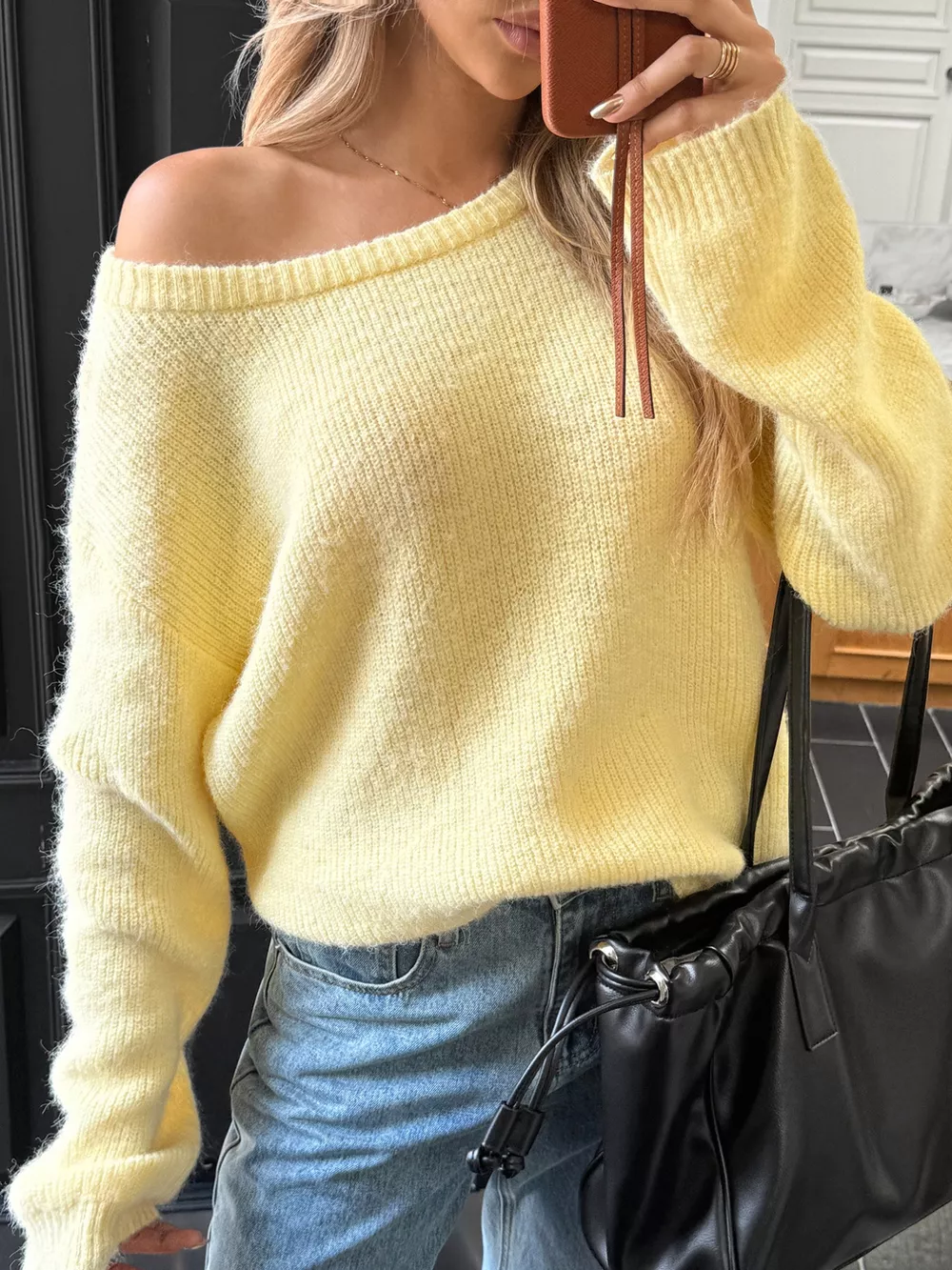 One Shoulder Ribbed Knit Sweater, image 10