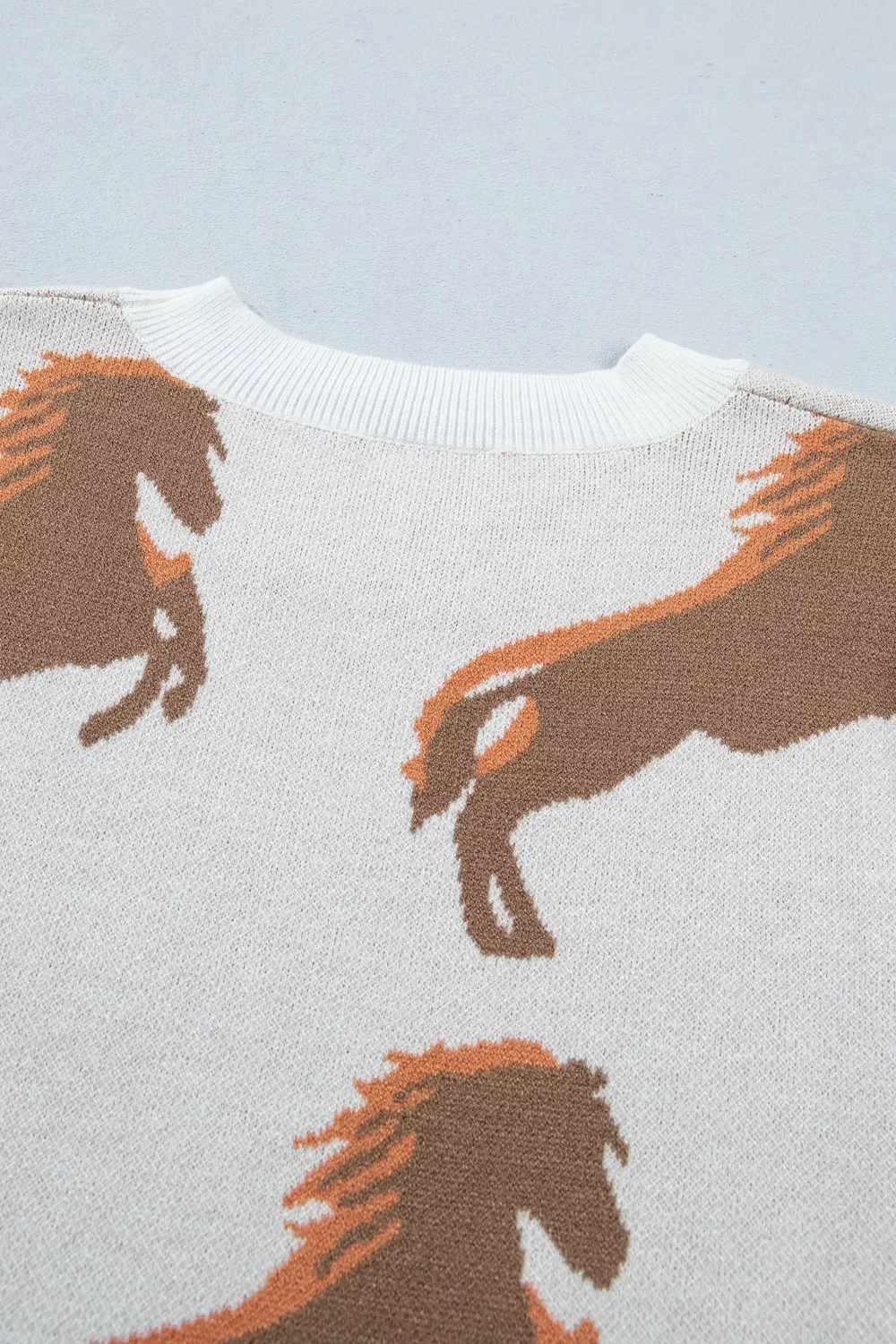 Western Horse Short Puff Sleeve Sweater, image 7
