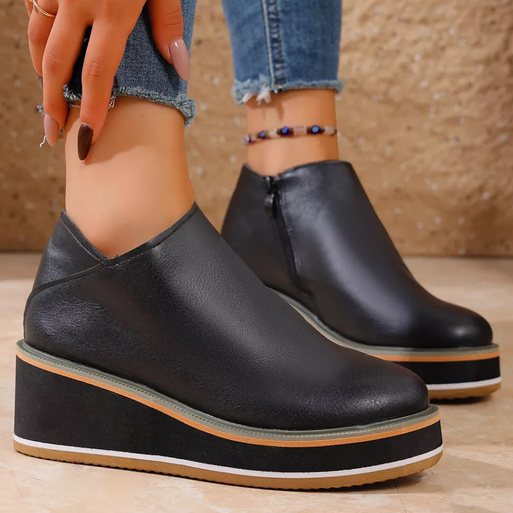 Round Toe Wedge Ankle Boots, image 24
