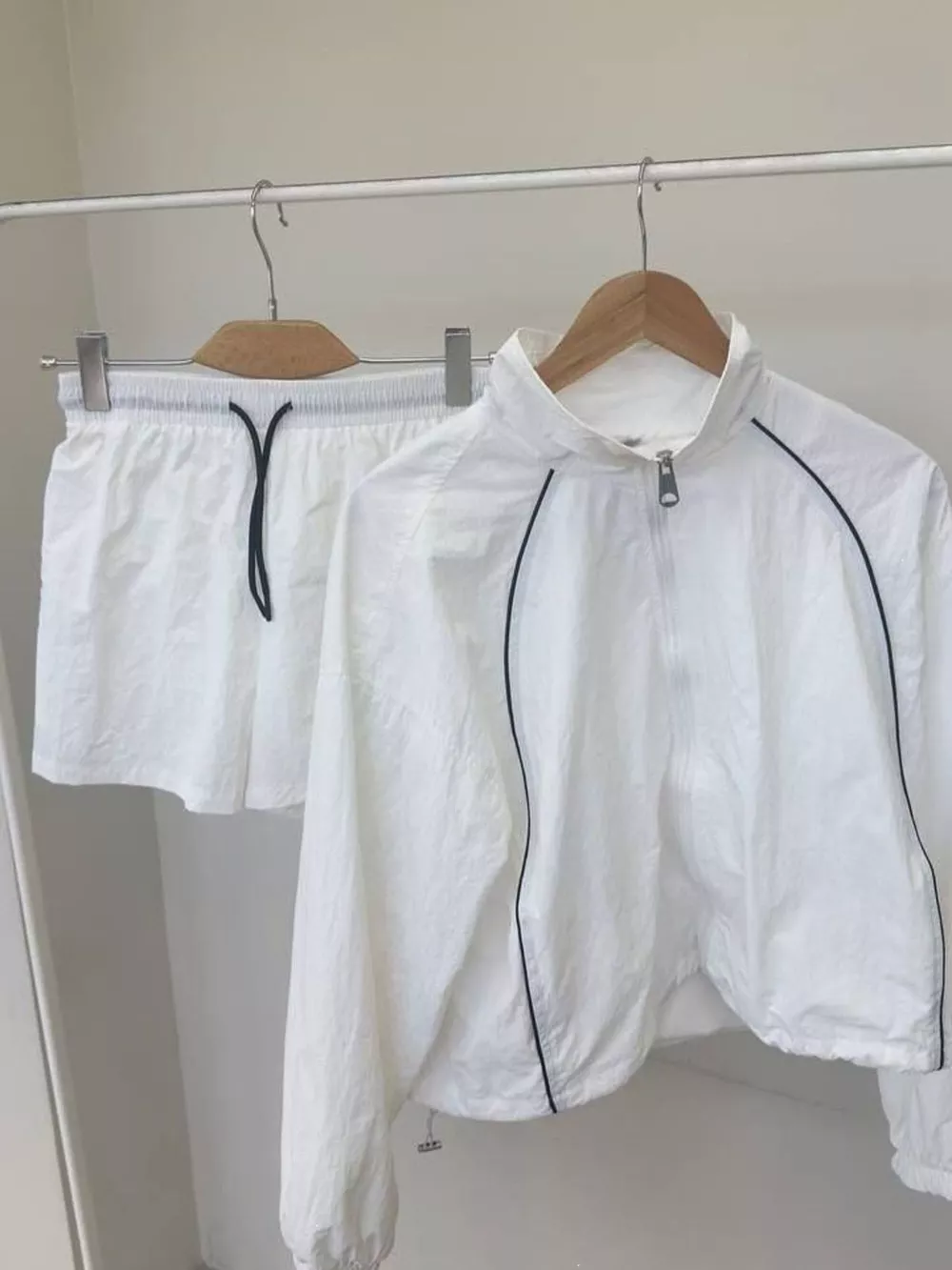 Zip Up Long Sleeve Outerwear and Shorts Set, image 6