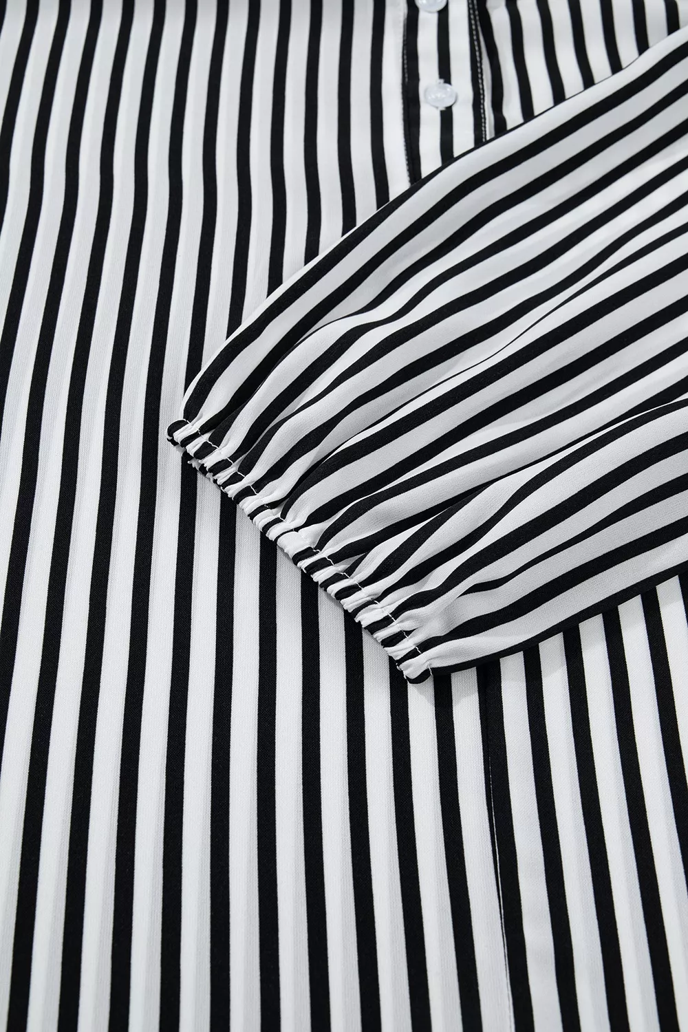 Striped Half Sleeve Button-Up Shirt, image 8