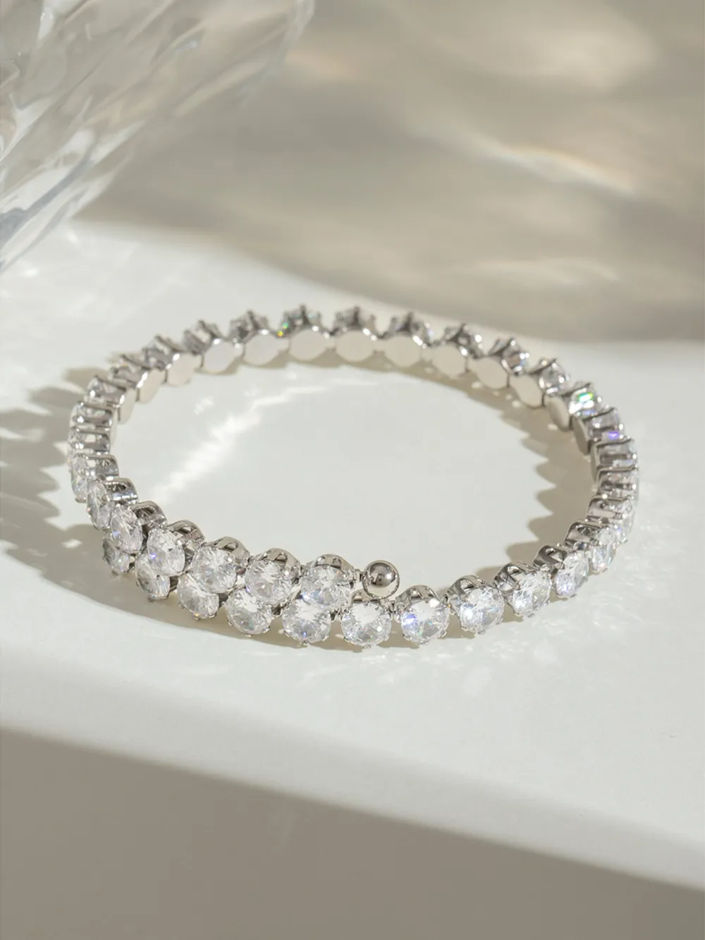 Stainless Steel Inlaid Zircon Bracelet, image 9