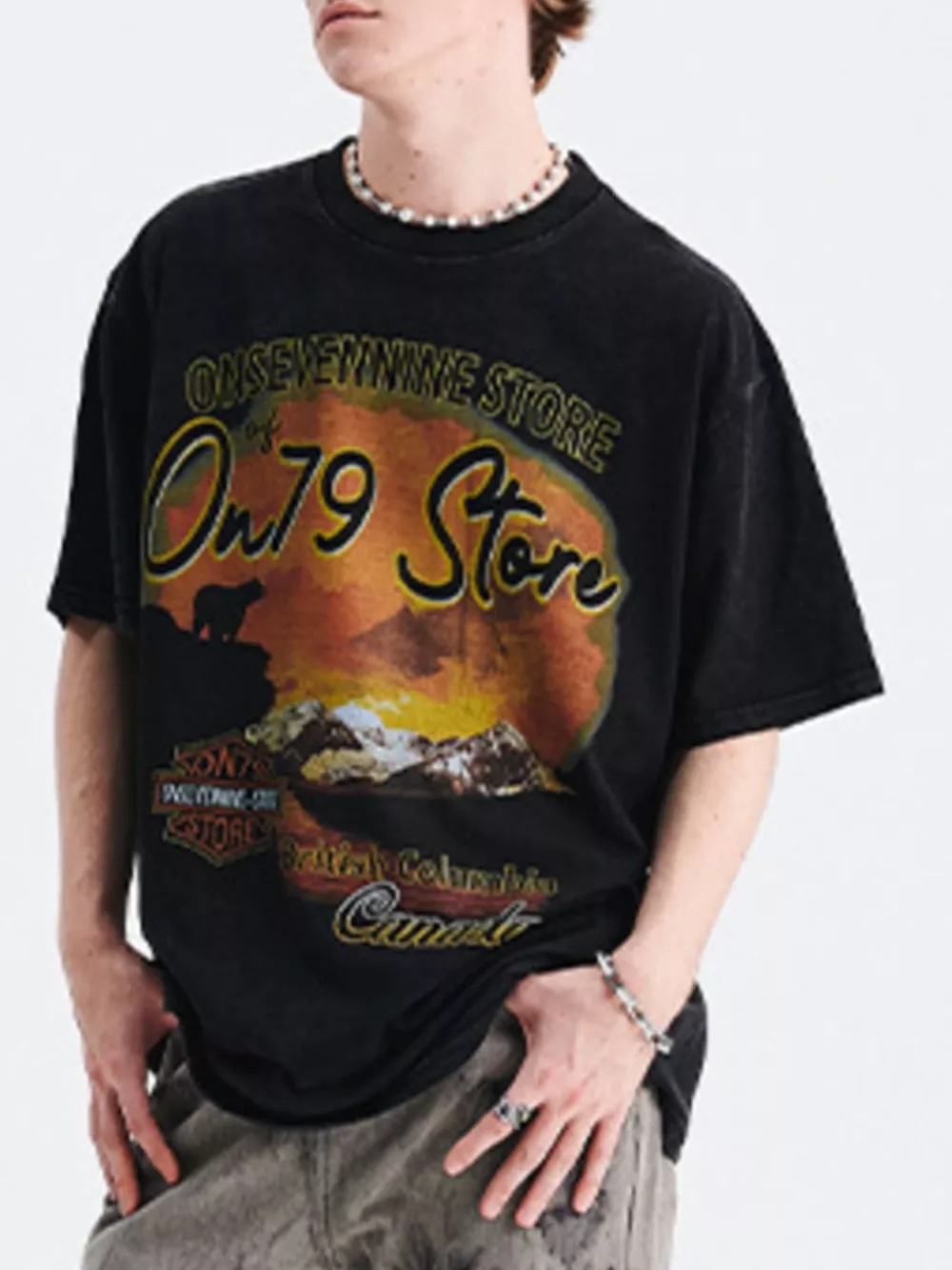 Men's Graphic Round Neck Oversized T-Shirt