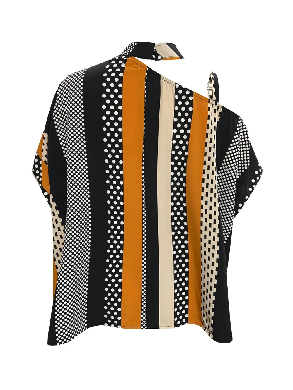 Cutout Color Block Mock Neck Blouse, image 5