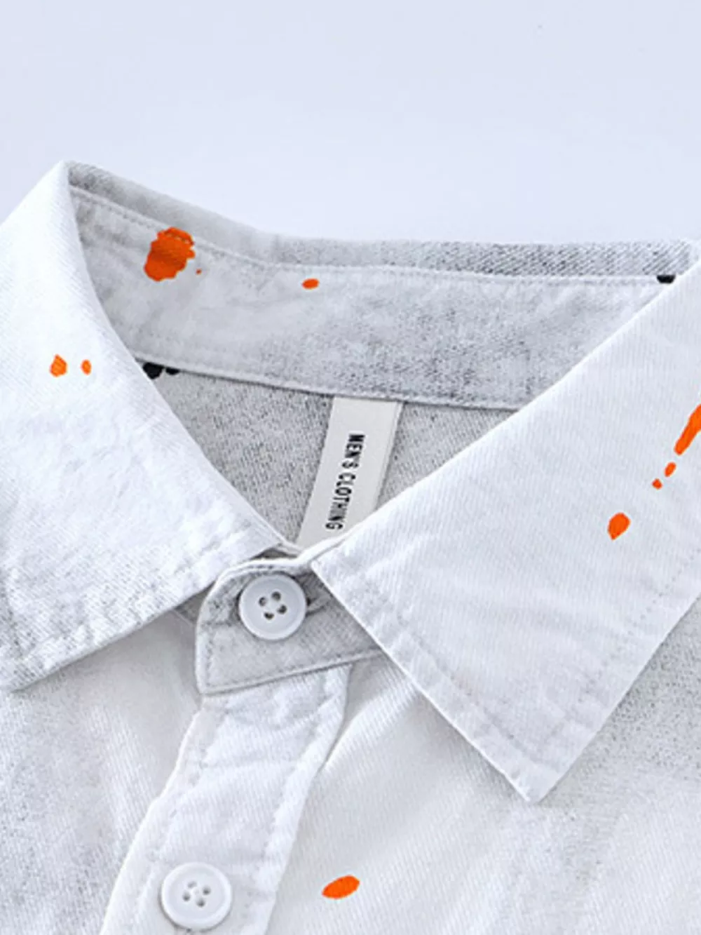 Men's Splatter Print Casual Short Sleeve Shirt, image 4