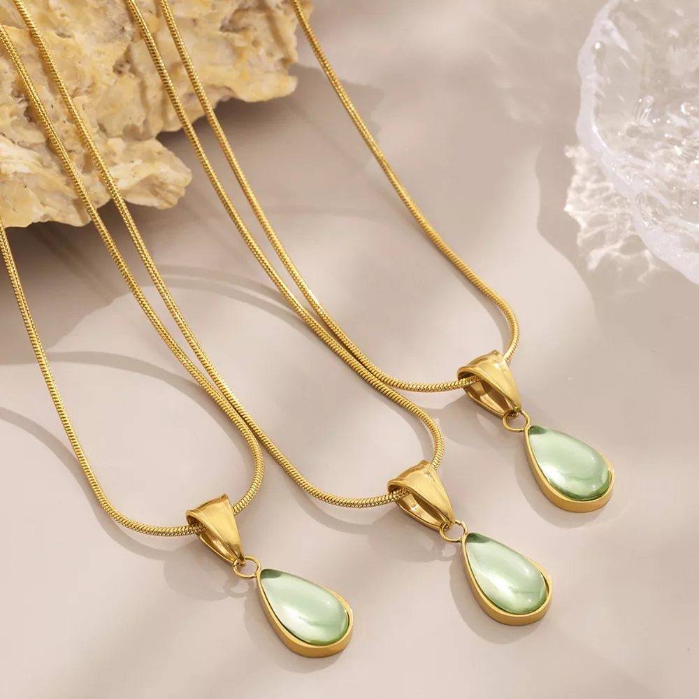 Stainless Steel Teardrop Necklace, image 4