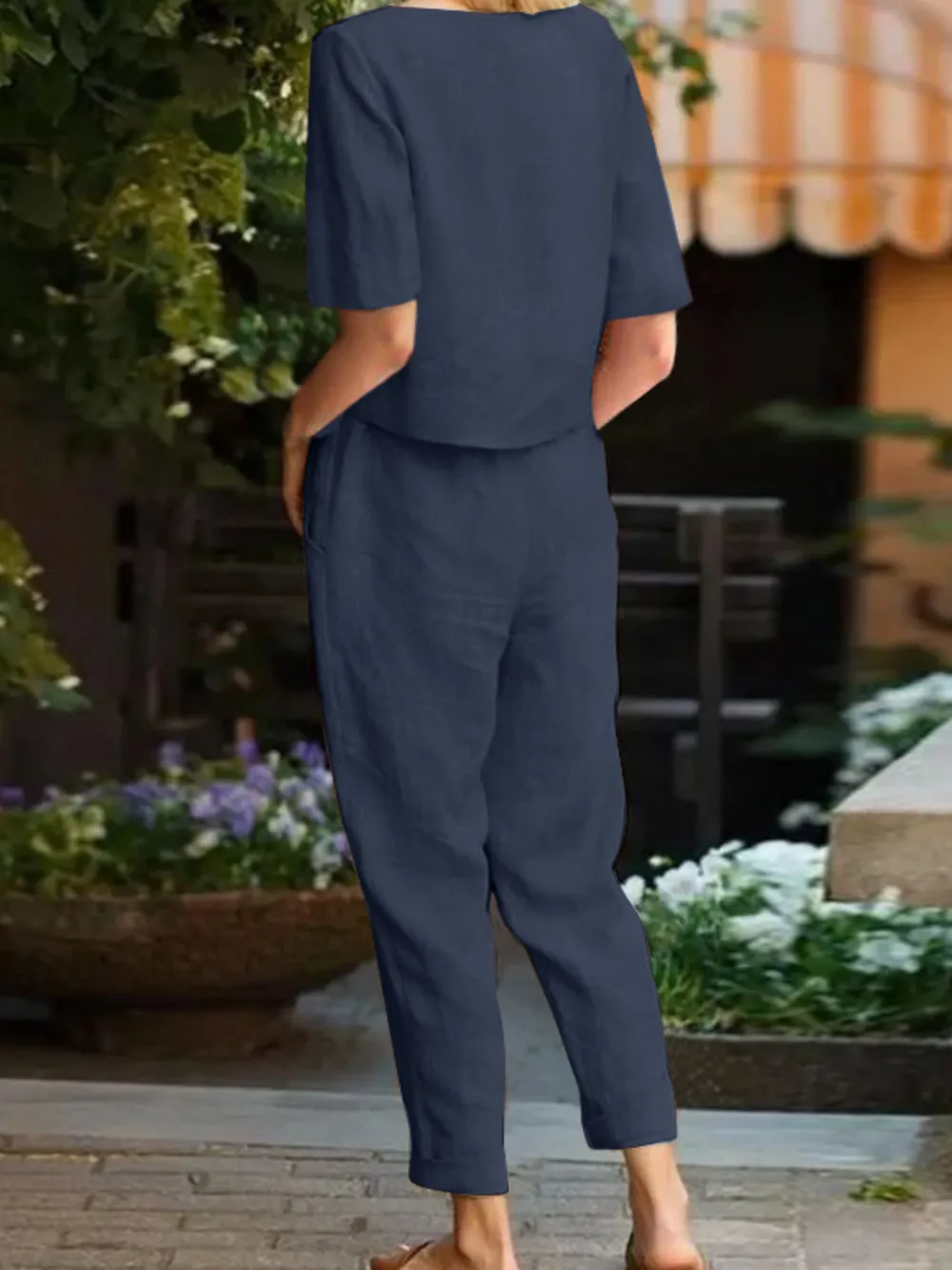 Full Size Round Neck Short Sleeve Top and Pants Set Plus Size, image 25