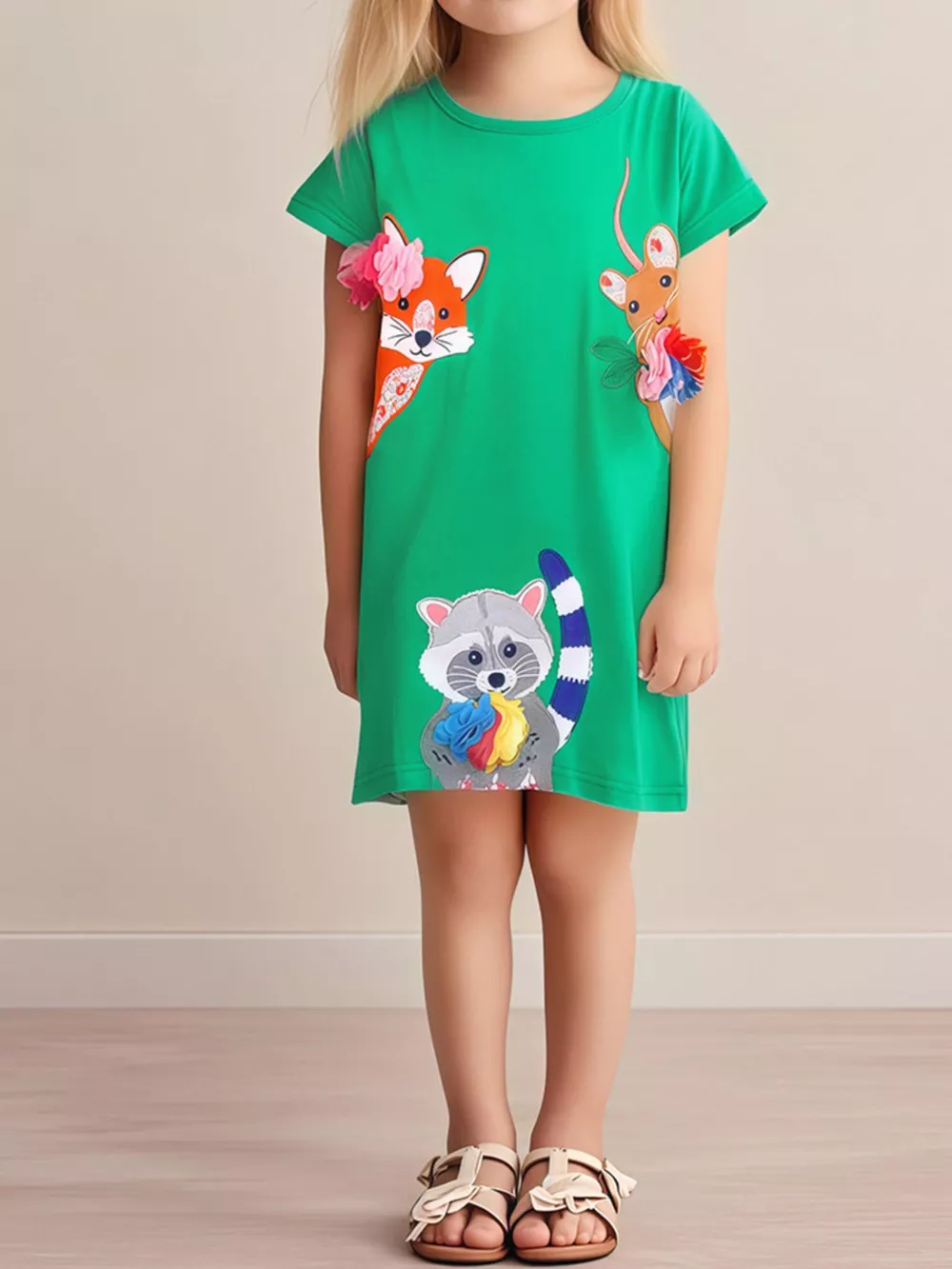Children's Cartoon Animal Casual Dress, image 5