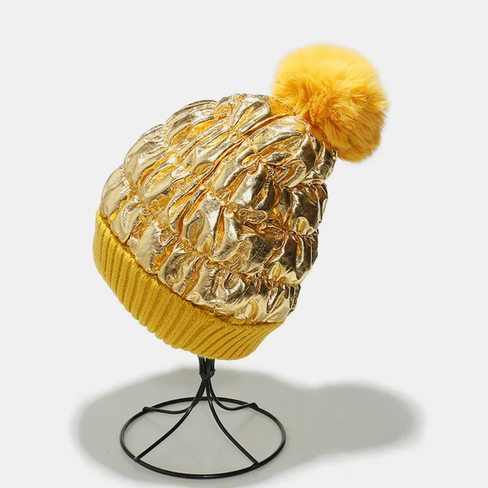 Thermal Knit Hat with Pompom, image 5