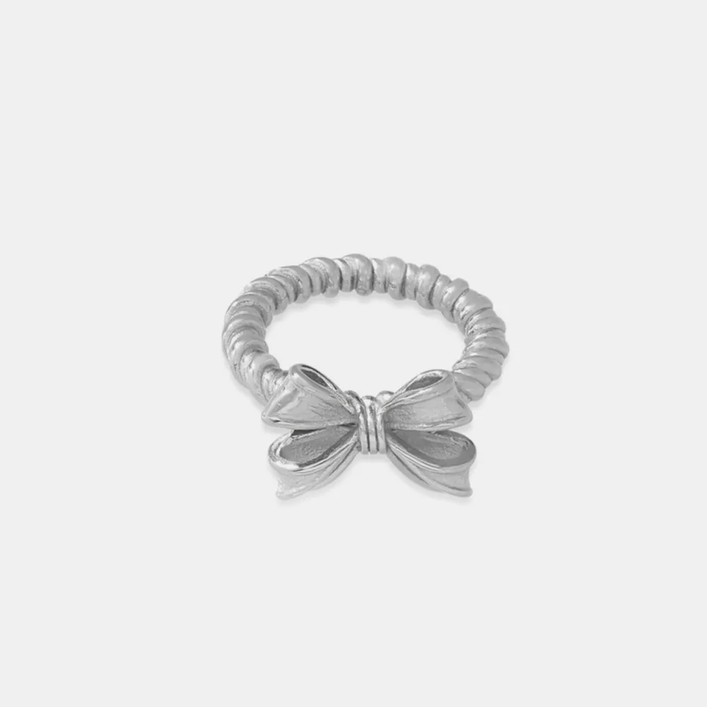 Twisted Titanium Steel Bow Ring, image 6