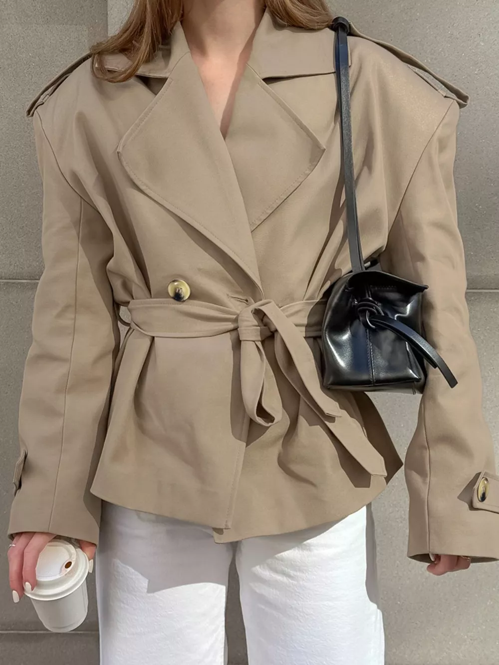 Chic Double-Breasted Belted Trench Coat, image 5