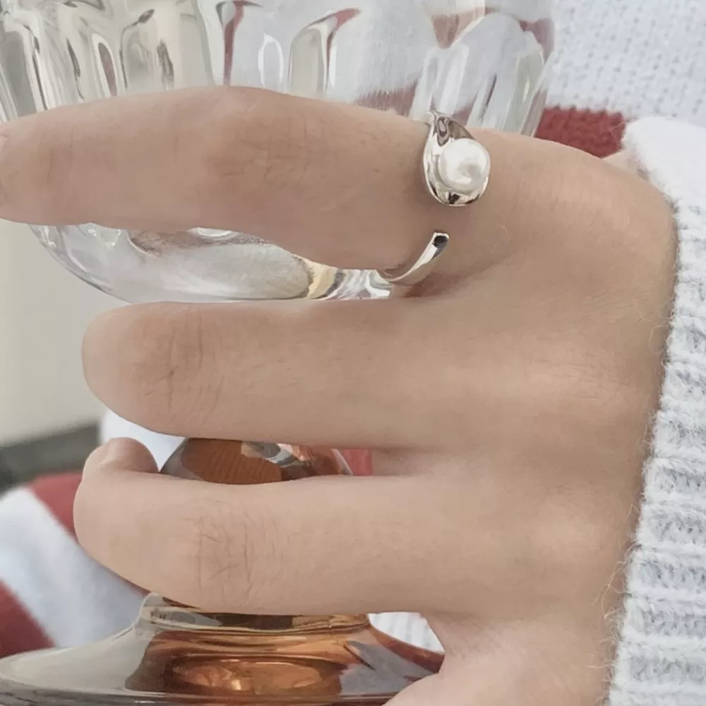 Pearl Accent Open Cuff Ring, image 7