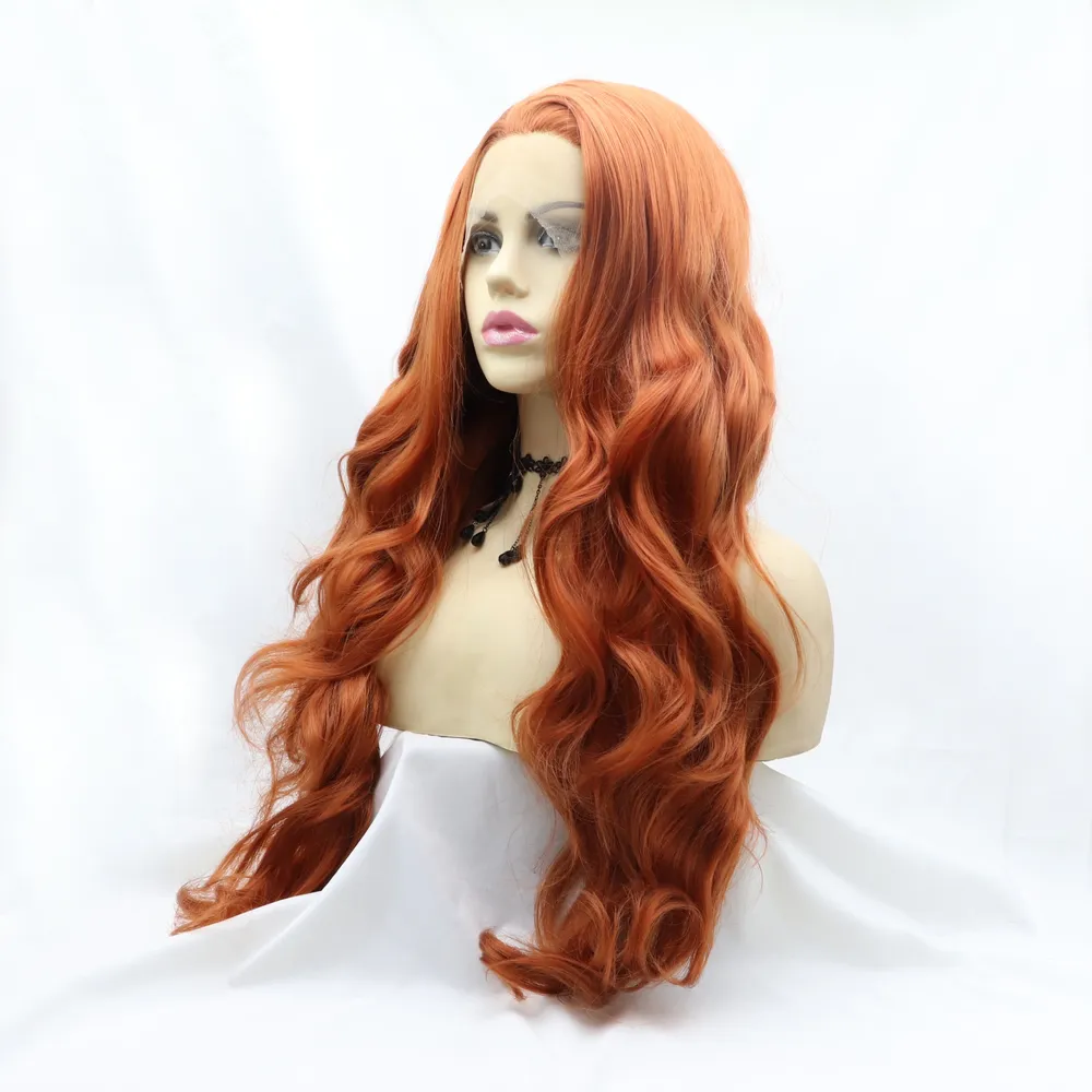 13*3" Lace Front Wigs Synthetic Long Wavy 24" 130% Density, image 3