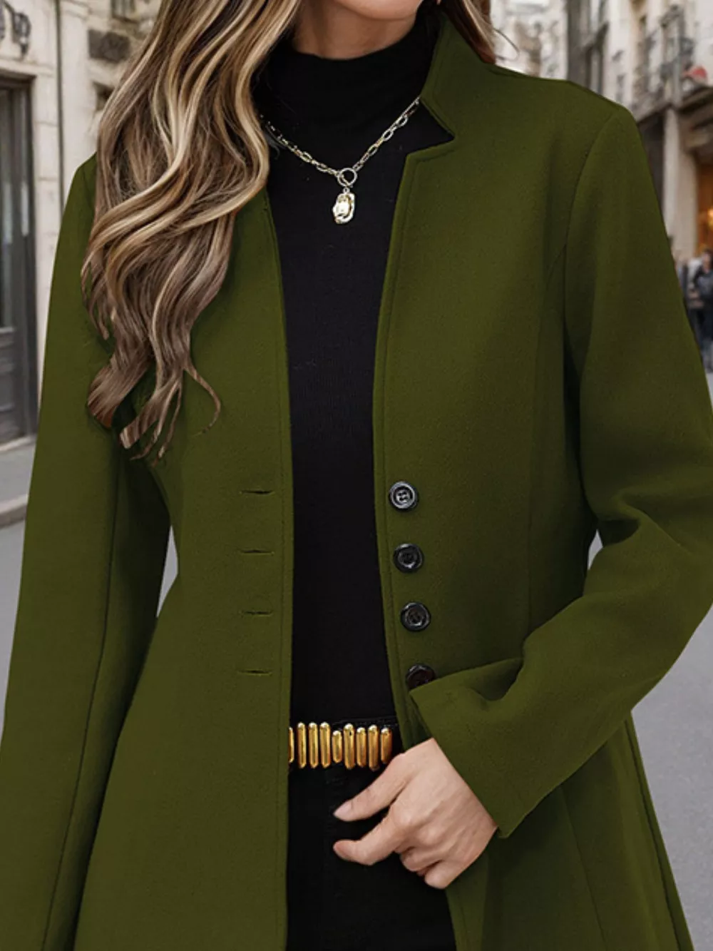 Button Up Long Sleeve Coat, image 10