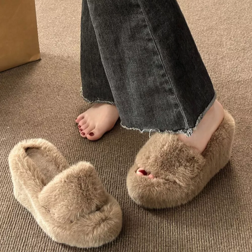 Fluffy Wedge Slippers, image 10