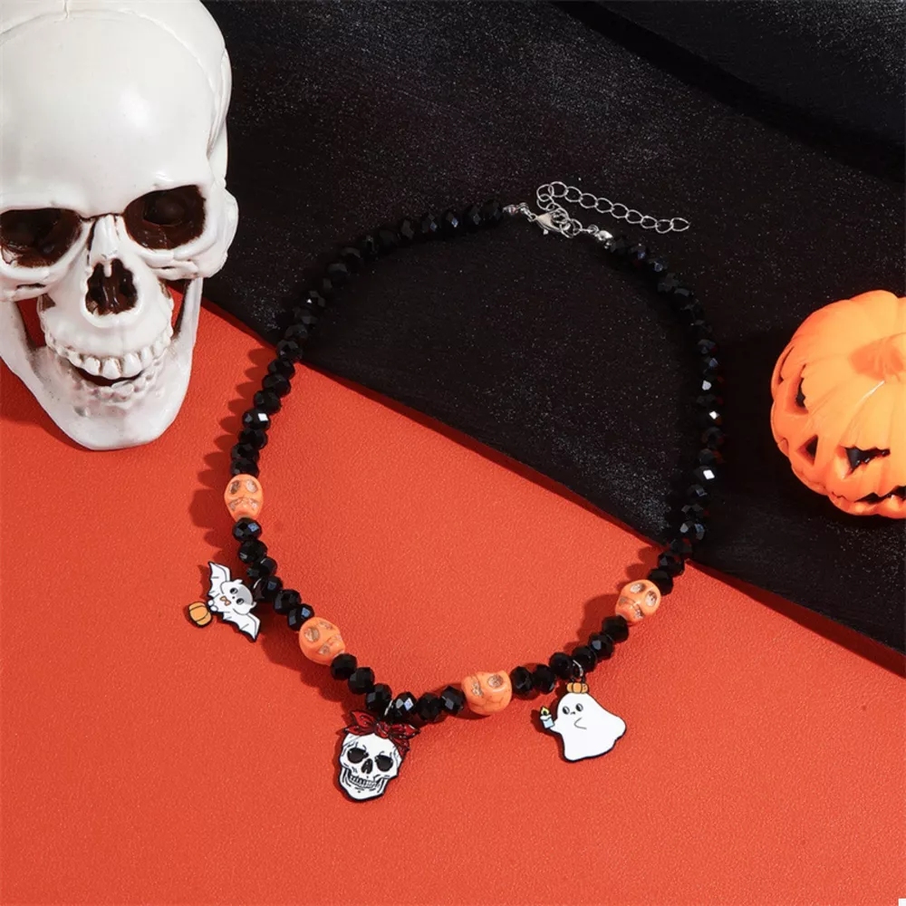 Halloween Skull Ghost Charm Necklace