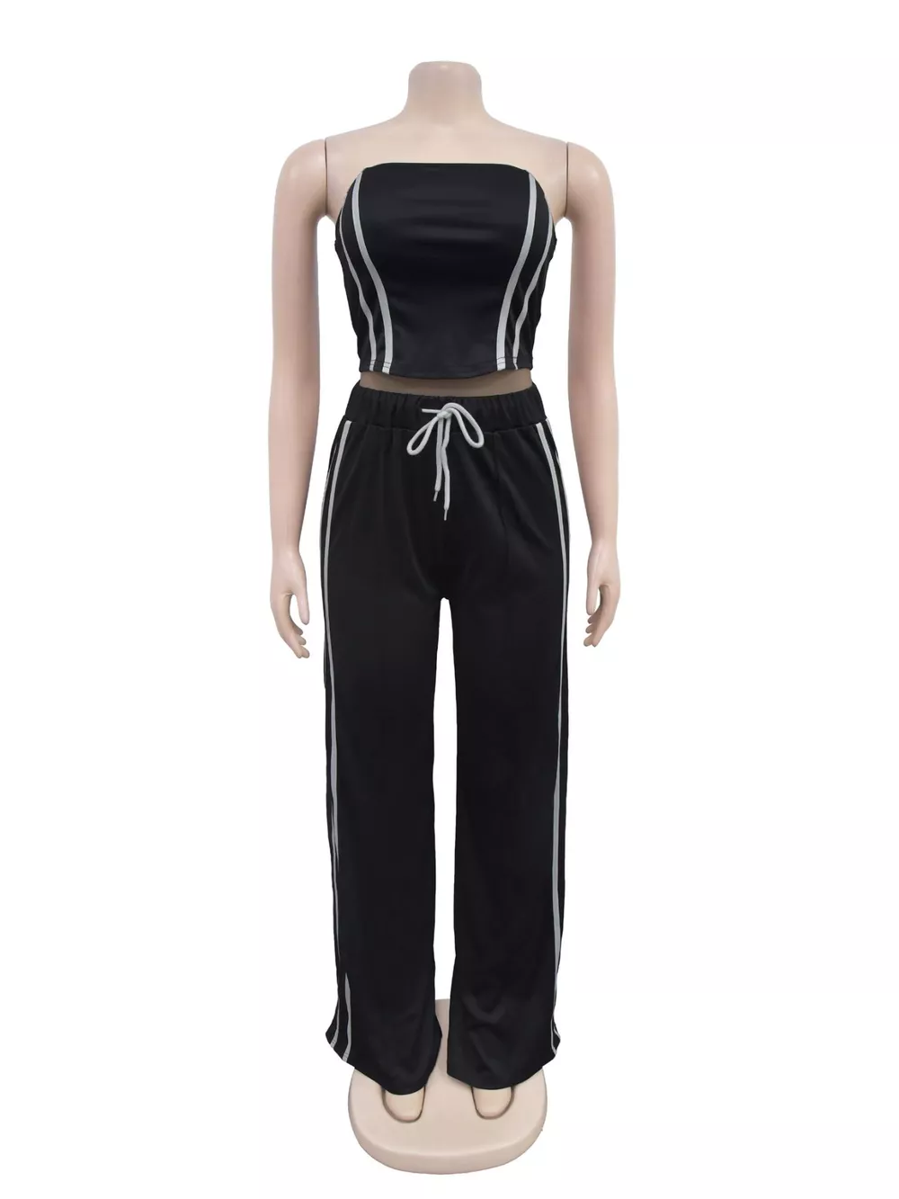 Sleeveless Tube Top and Wide Leg Pants Set, image 4