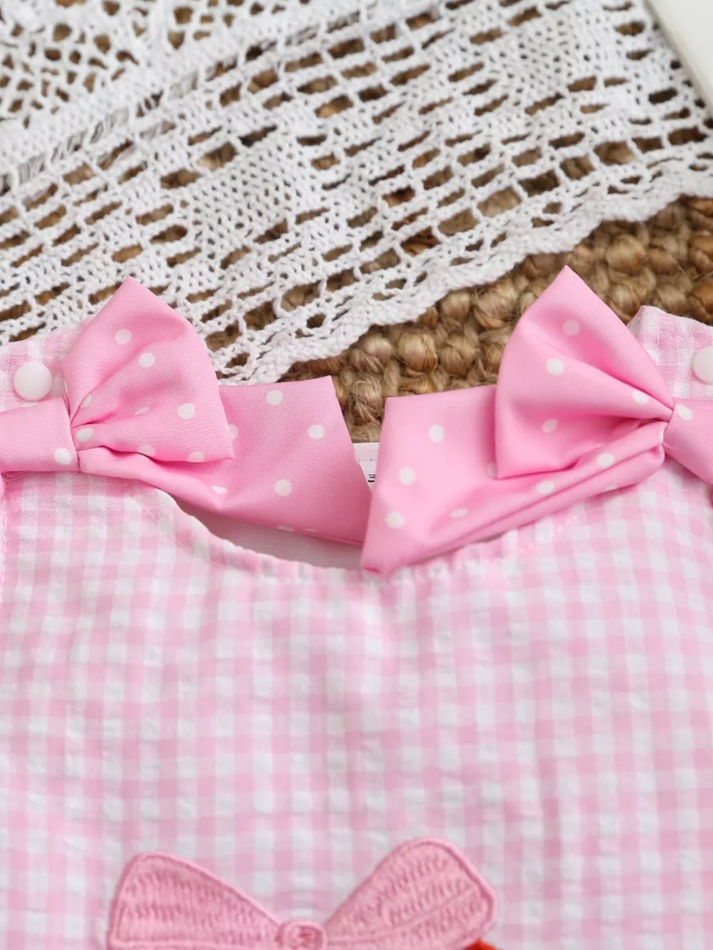 Children's Baseball Embroidered One-Piece with Bows, image 6