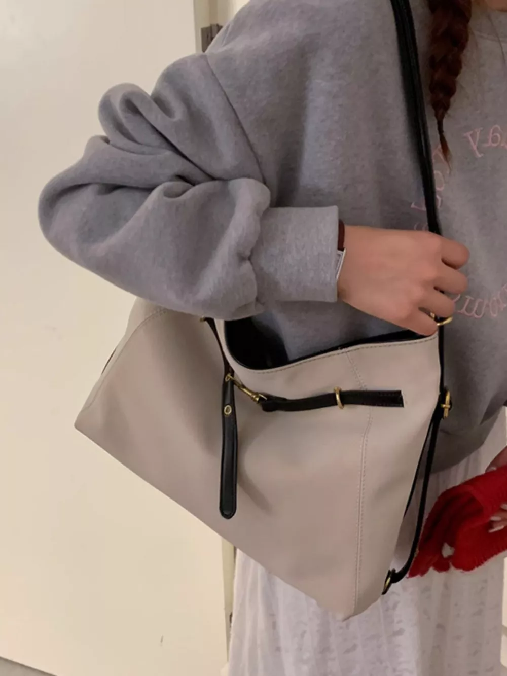Buckle Decor Shoulder Bag, image 3