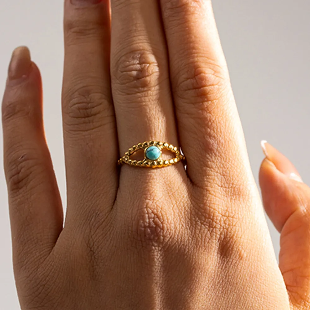 Turquoise Eye Design Ring, image 3