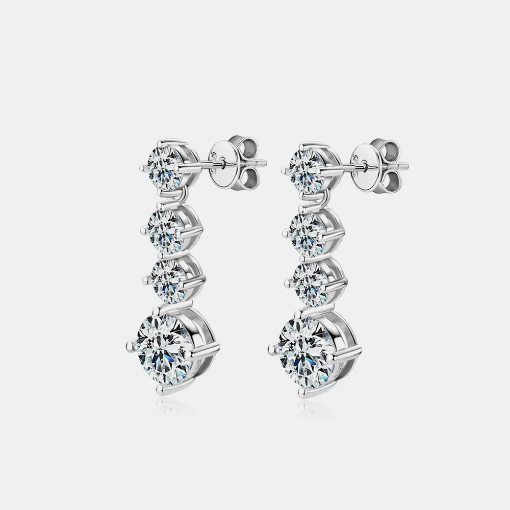 4 Carat Moissanite 925 Sterling Silver Earrings, image 10