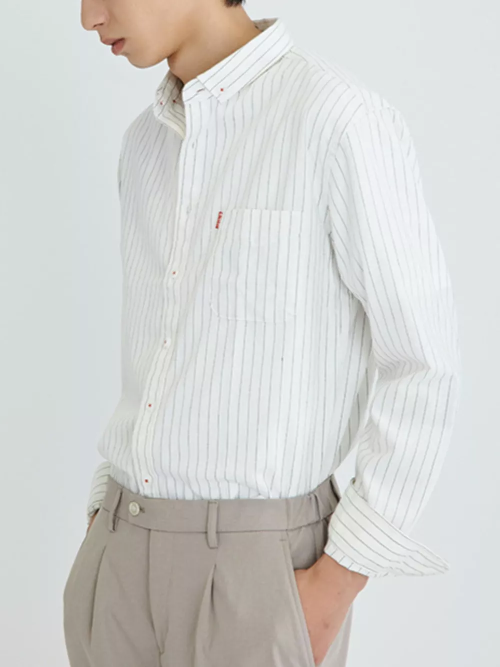 Men's Full Size Striped Long Sleeve Casual Shirt Plus Size, image 5