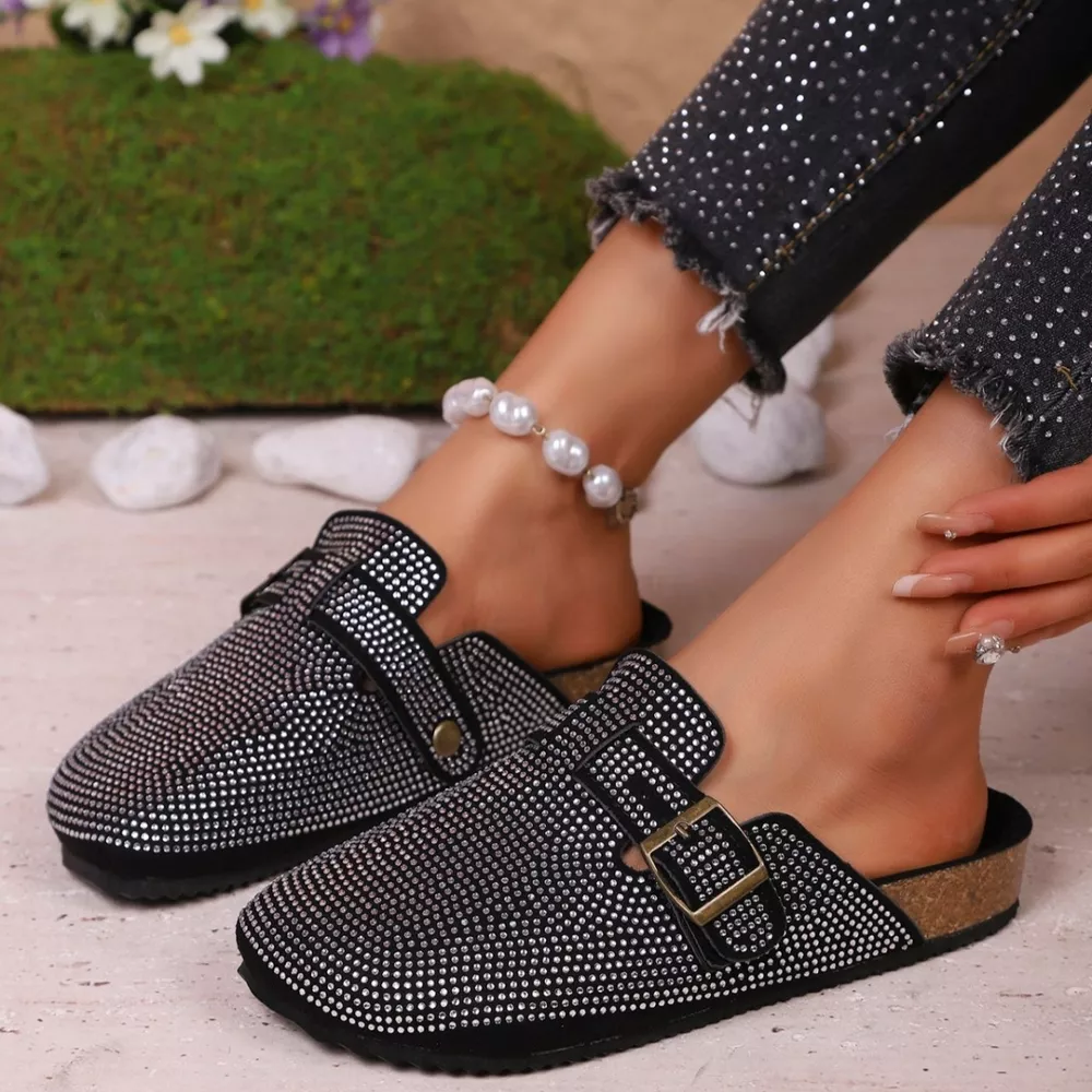 Rhinestone Buckle Accent Slip-Ons, image 7
