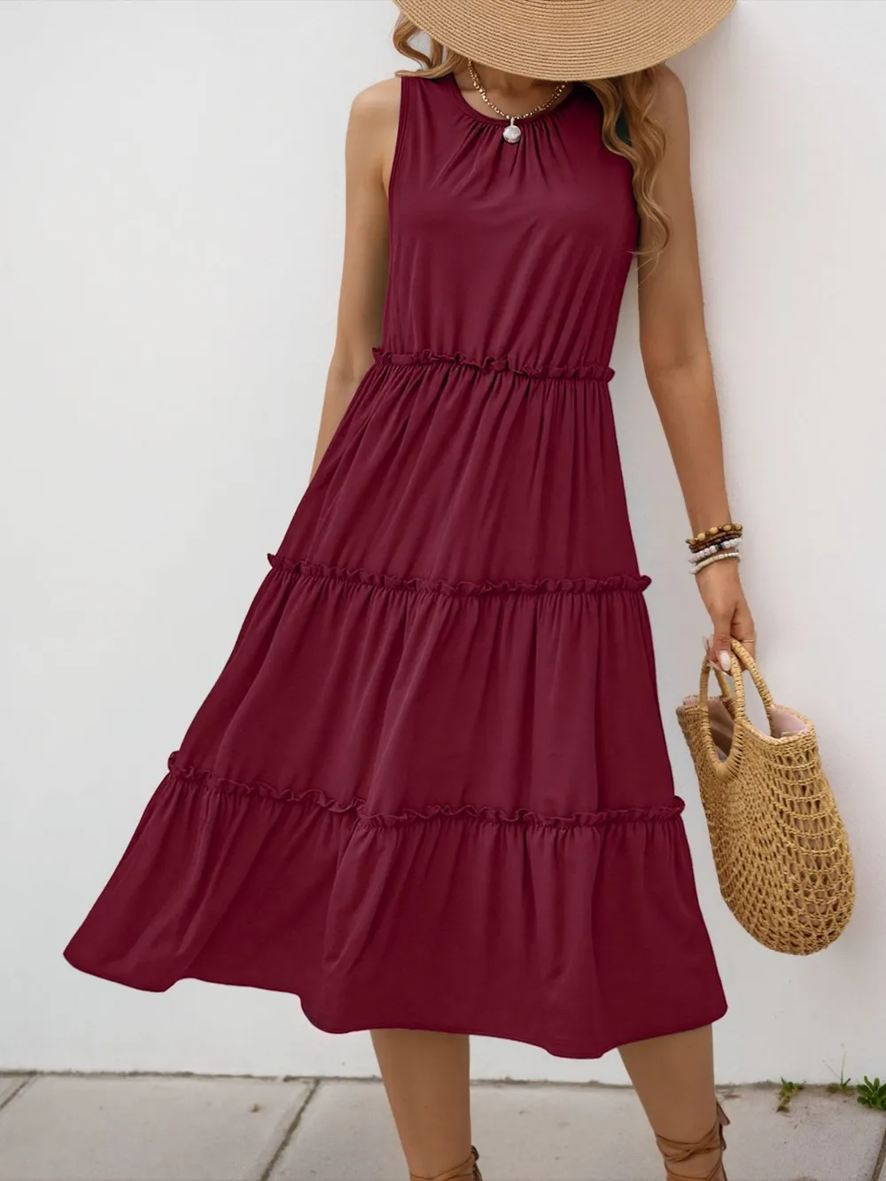 Frill Tiered Midi Dress, image 29