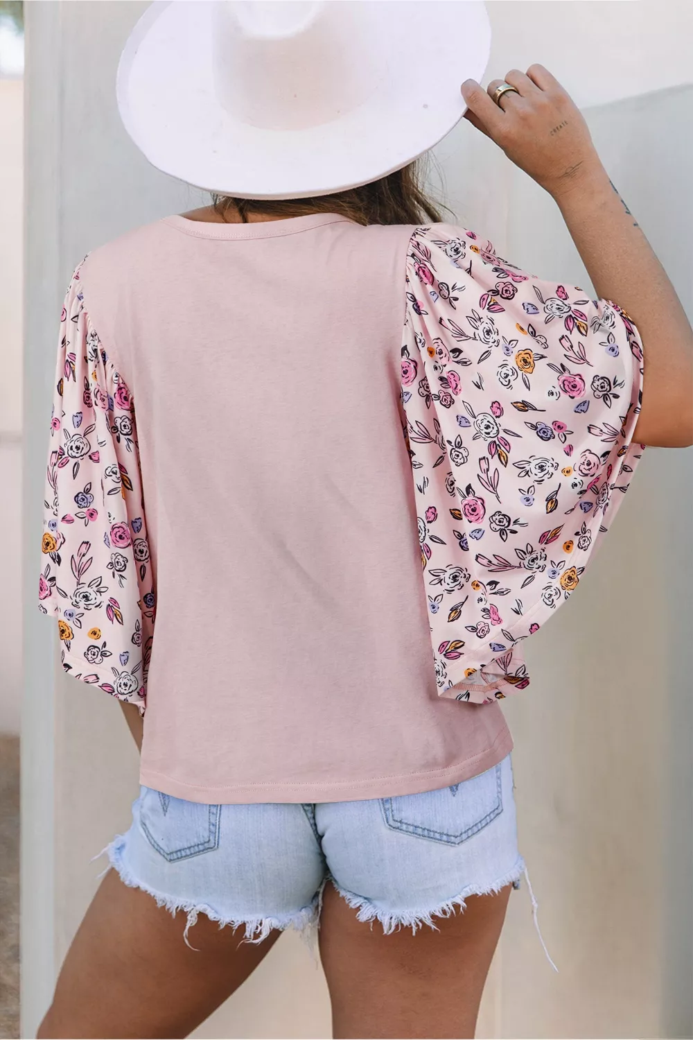 Floral Patchwork Bell Sleeve Blouse, image 2