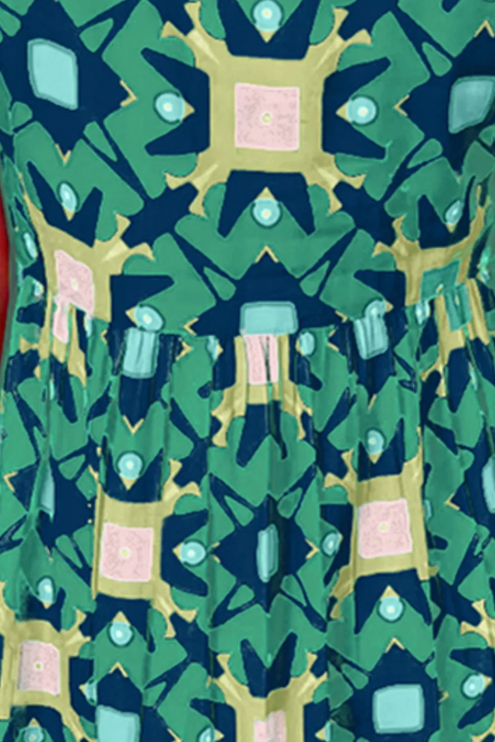 Printed Notched Cap Sleeve Dress, image 8
