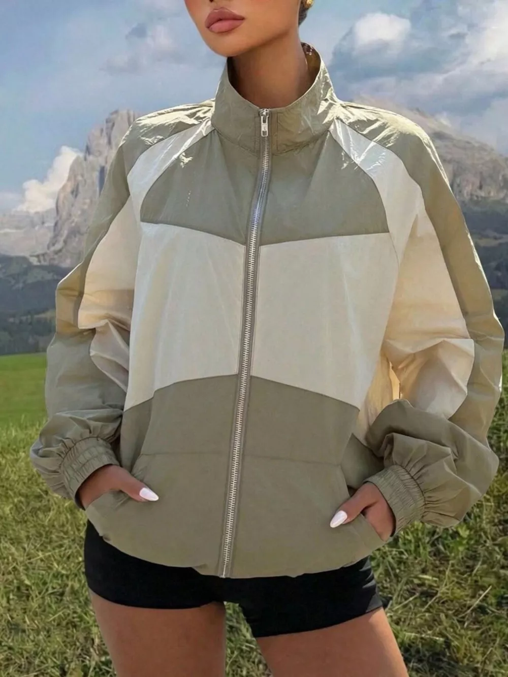 Color Block Zip-Up Jacket, image 7