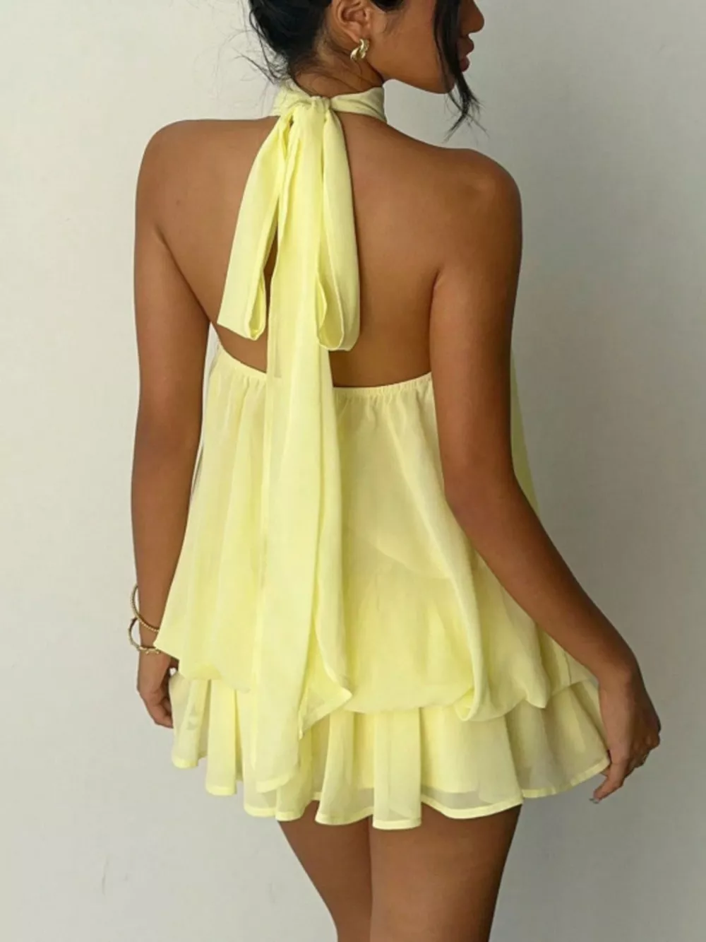 Halter Neck Layered Mini Dress, image 20