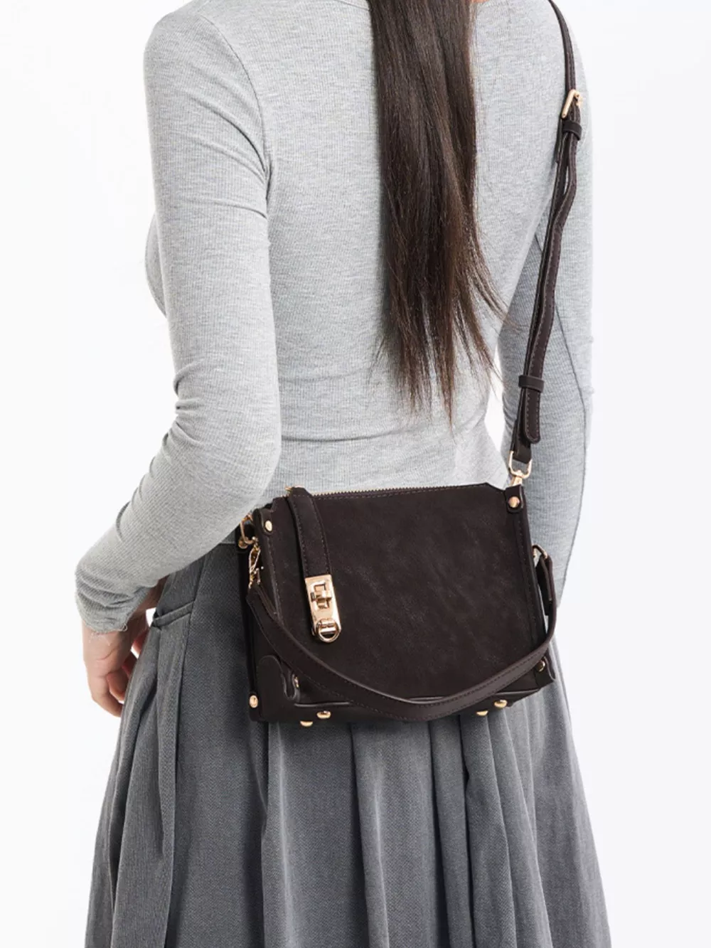 PU Leather Crossbody Bag with Adjustable Strap, image 6