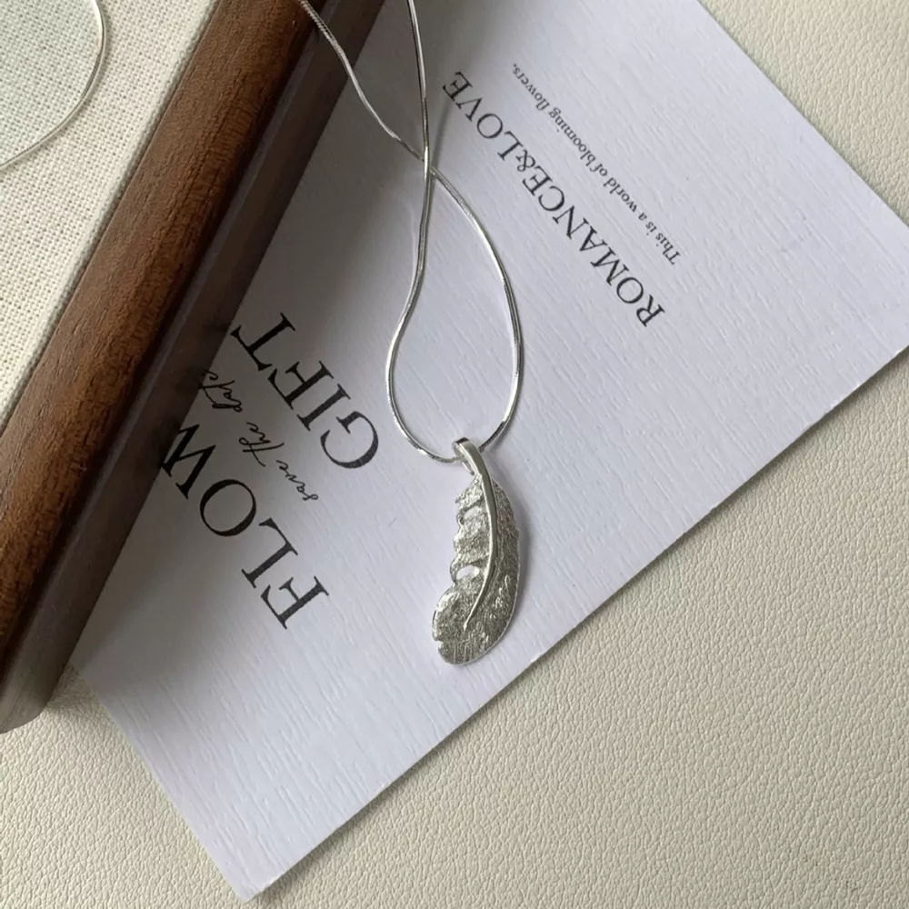 Feather Pendant Necklace, image 4