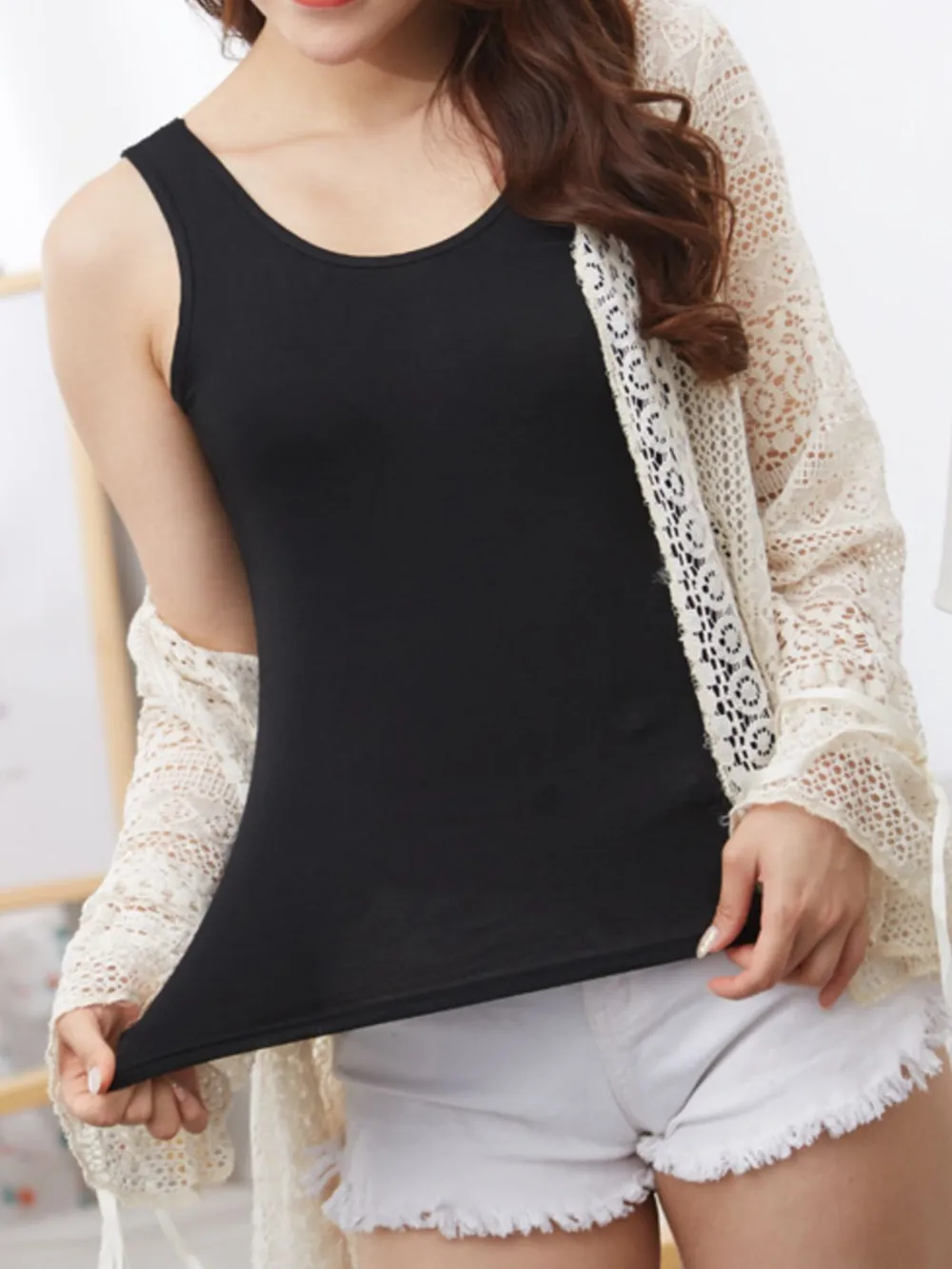 Full Size Scoop Neck Wide Strap Tank Plus Size, image 17