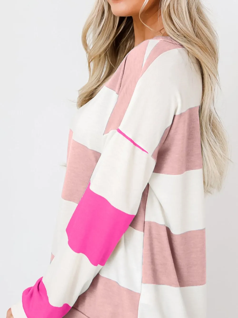 Color Block Drop Shoulder Long Sleeve Top, image 10