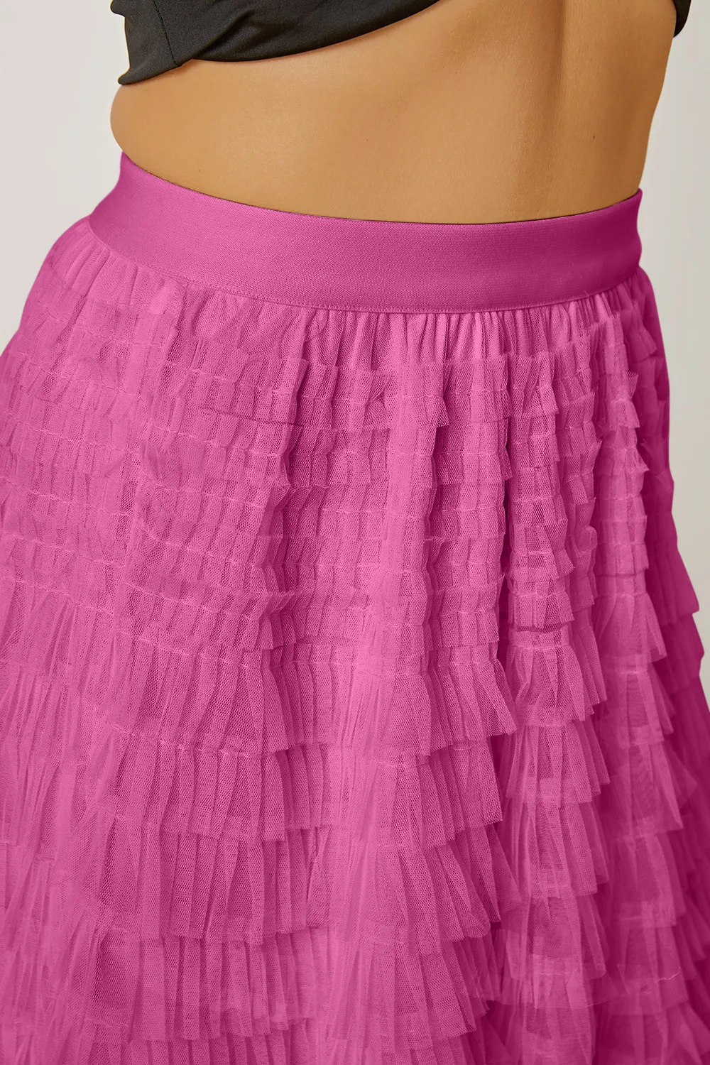 Ruched High Waist Tiered Skirt, image 15