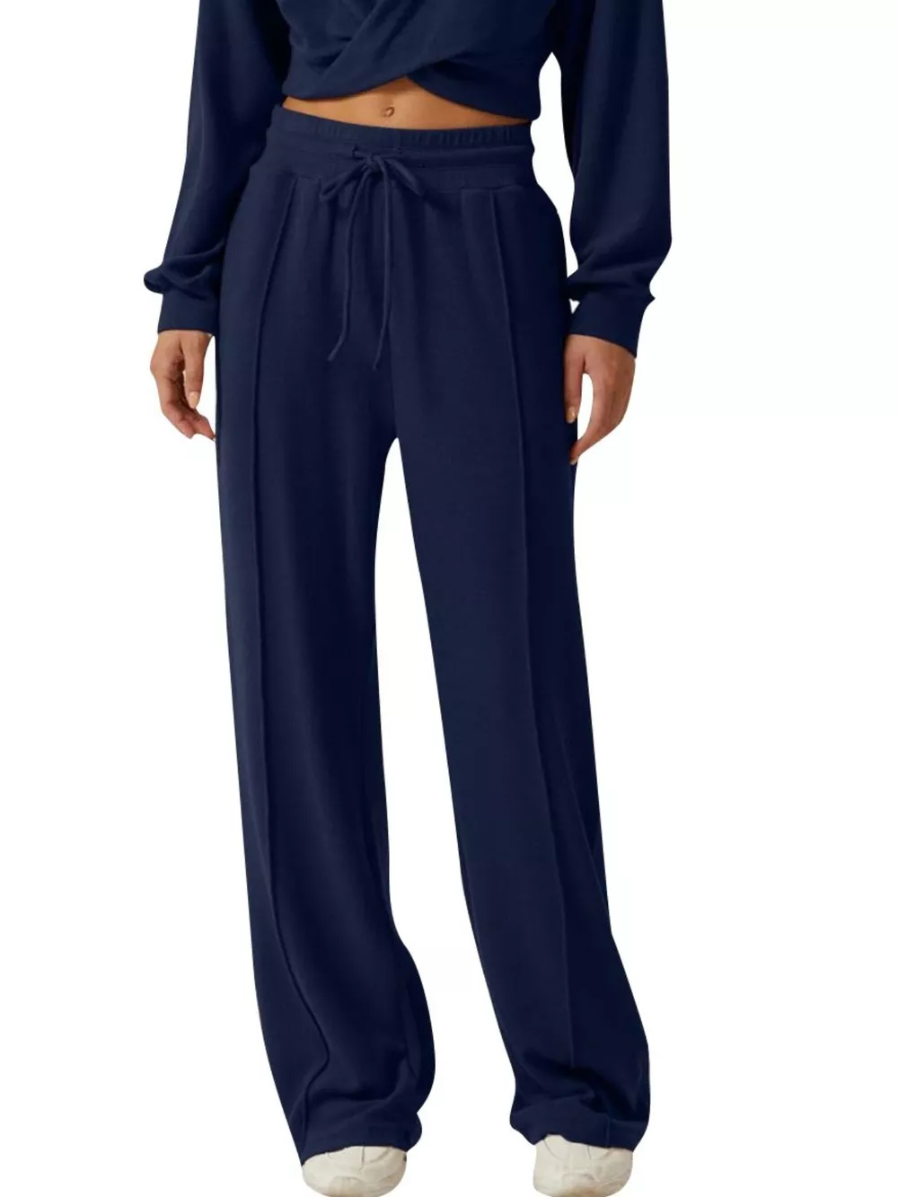 Twist-Front Long Sleeve Top and Pants Set, image 12