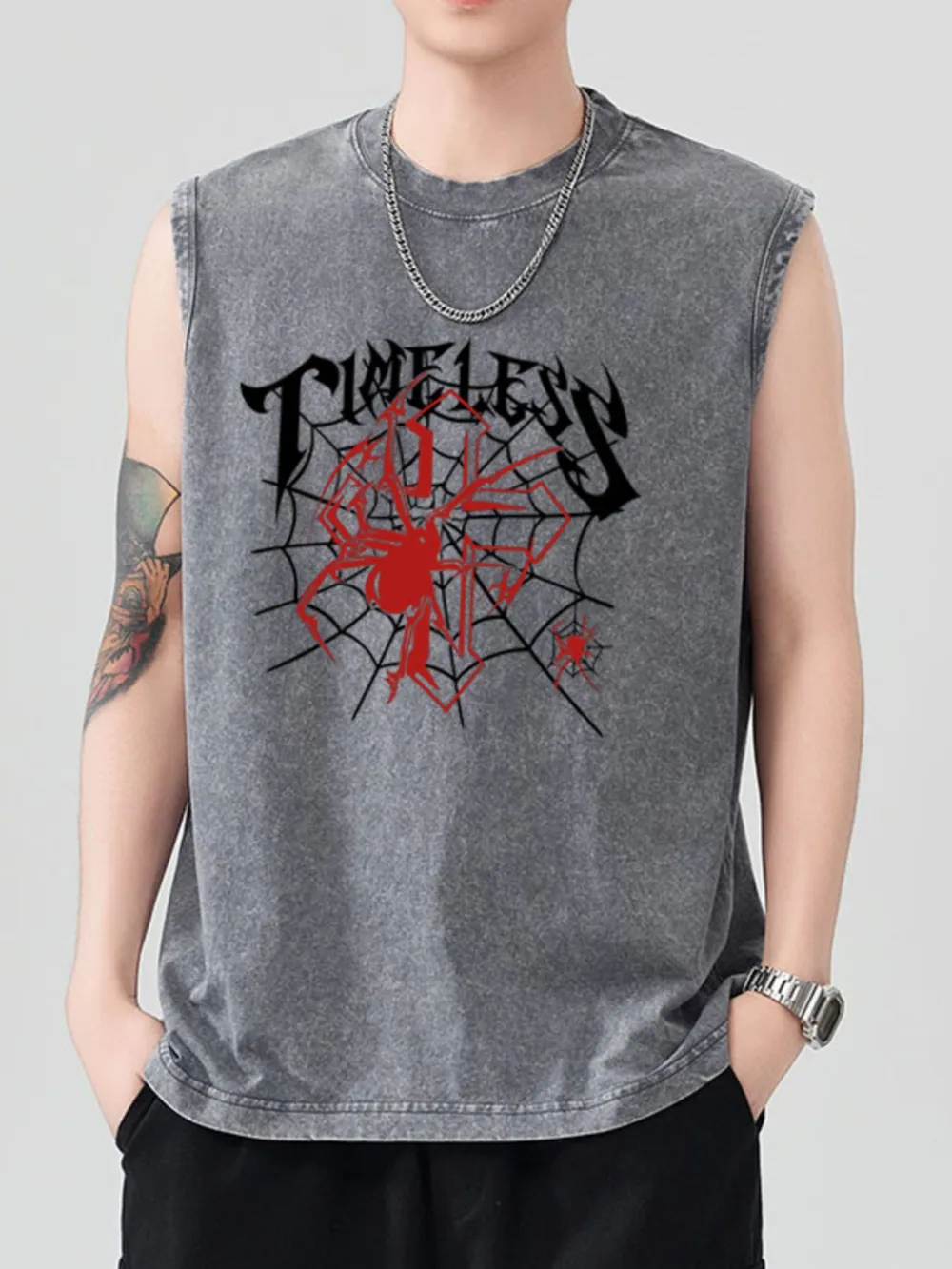 Men's Spider Round Neck Tank, image 8