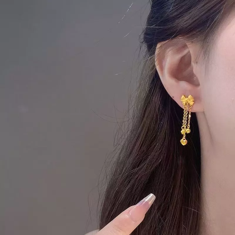 Bowknot Tassel Drop Earrings, image 3