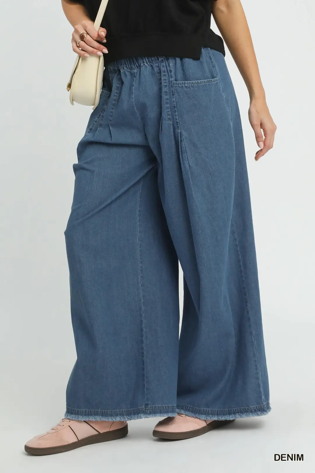 Stone Washed Wide Leg Pants, image 2