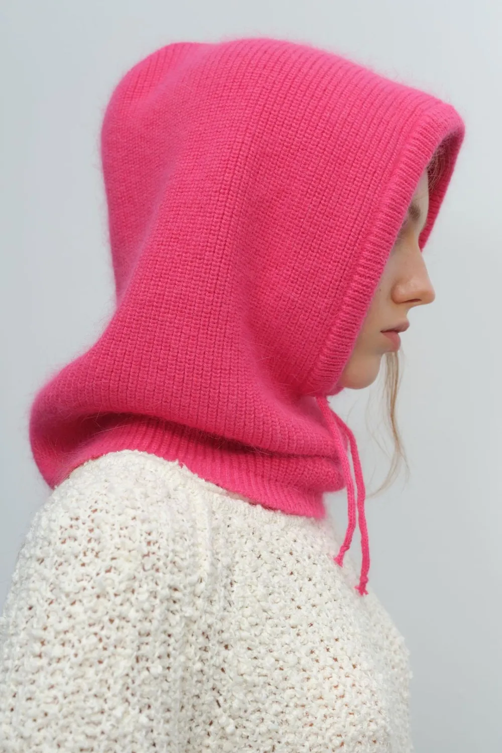 Drawstring Solid Color Thermal Knit Hat, image 5