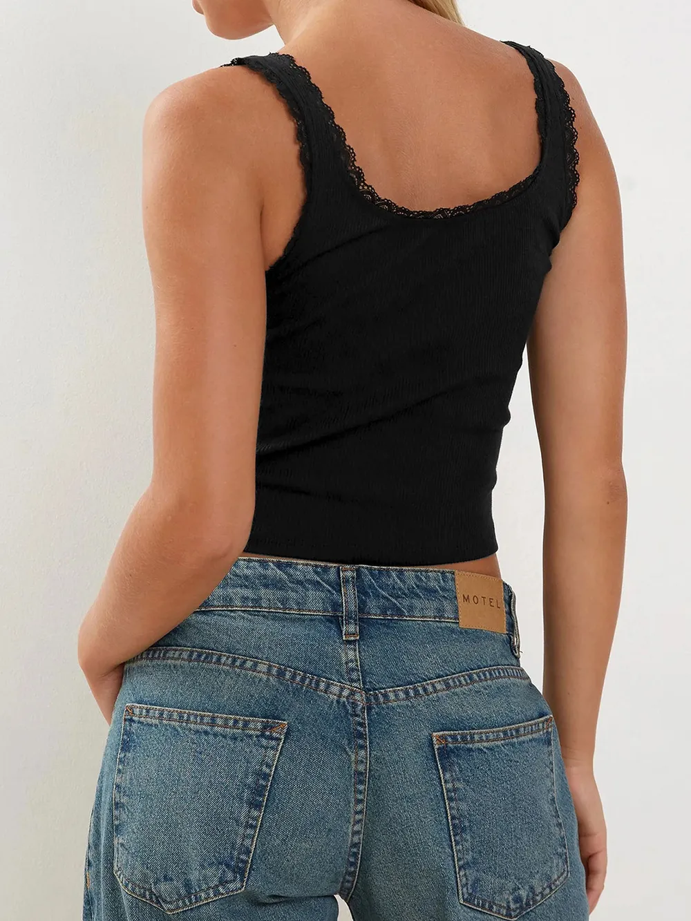 Lace Detail Square Neck Tank, image 11