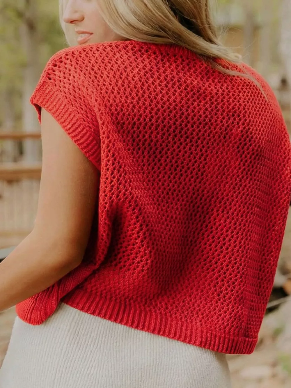 American Flag Knitted Short Sleeve Sweater, image 5