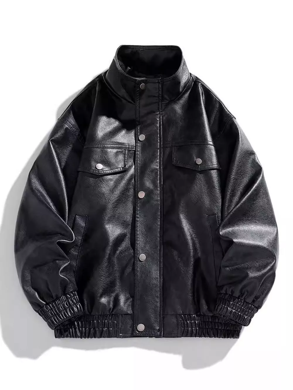 Men's Plus Size Snap Down Jacket with Pockets, image 2