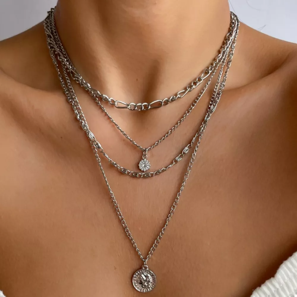 Four Layered Pendant Necklace, image 7