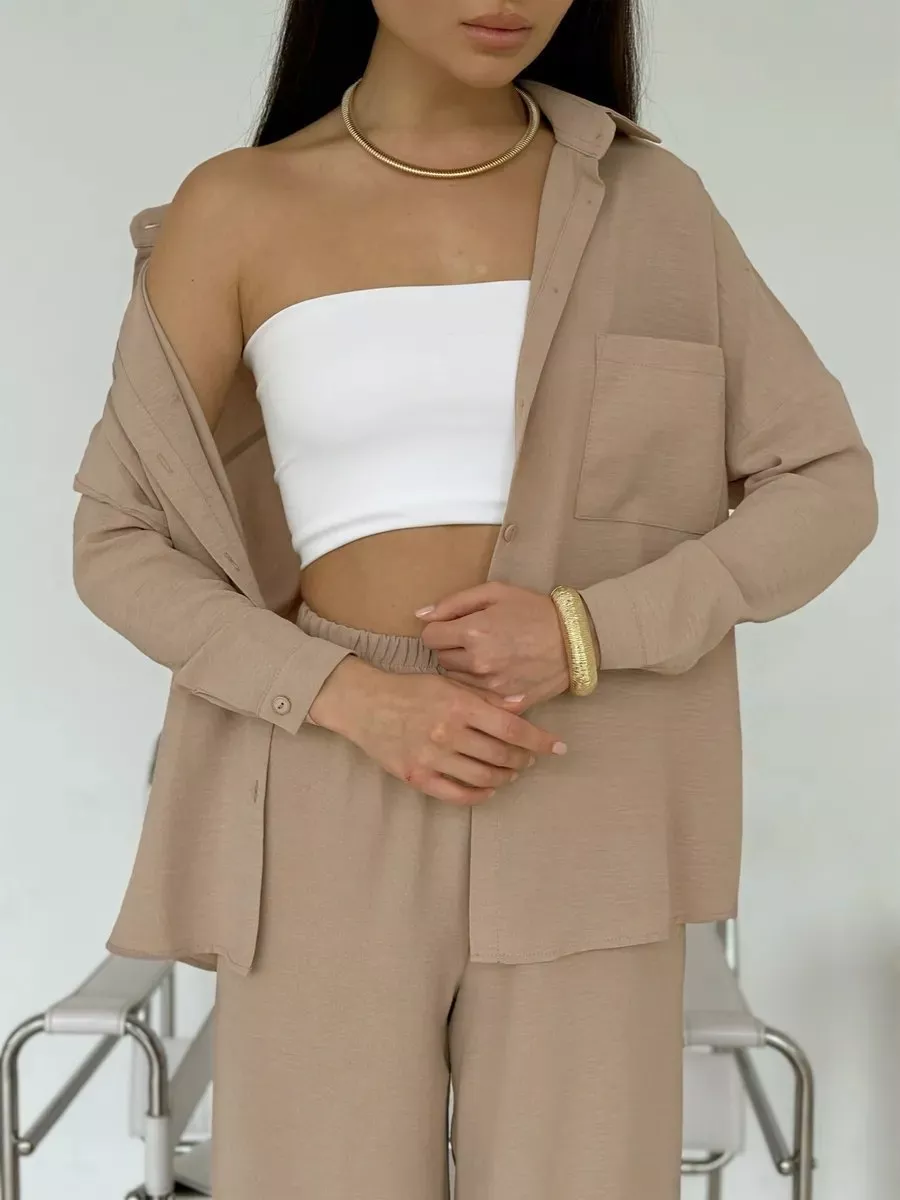 Button Up Long Sleeve Shirt and Pants Set, image 17
